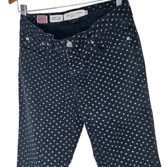 Fabrizio Gianni Jeans Womens Gray White Polka Dot Stretch Casual Pants - Picture 2 of 11
